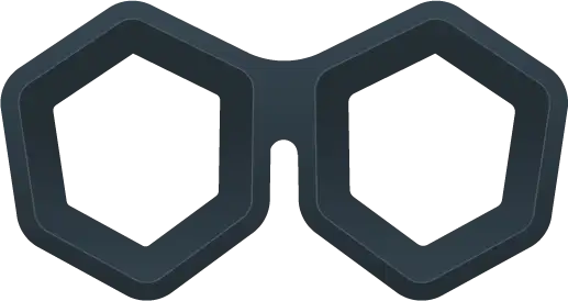 Dark hexagonal eyeglass frames with clean vector lines