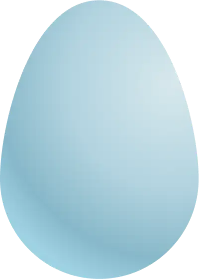 Light blue egg shape with soft gradient, no details