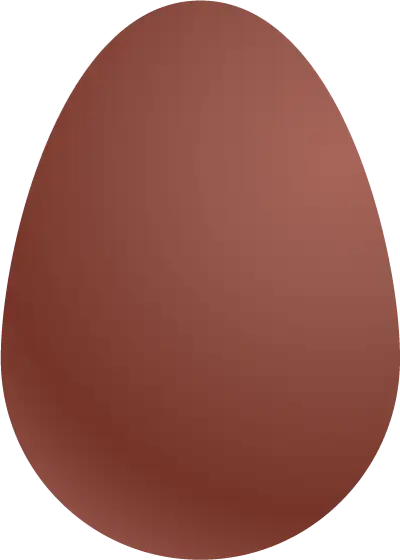 Solid brown egg shape with soft gradient, no details