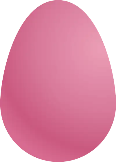 Solid pink egg shape with soft gradient, no details