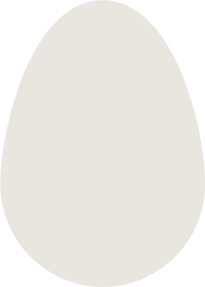 Light gray egg shape on white background