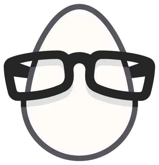 White egg with black glasses, simple line art